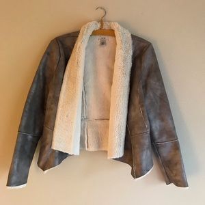 Cache faux leather/fur jacket